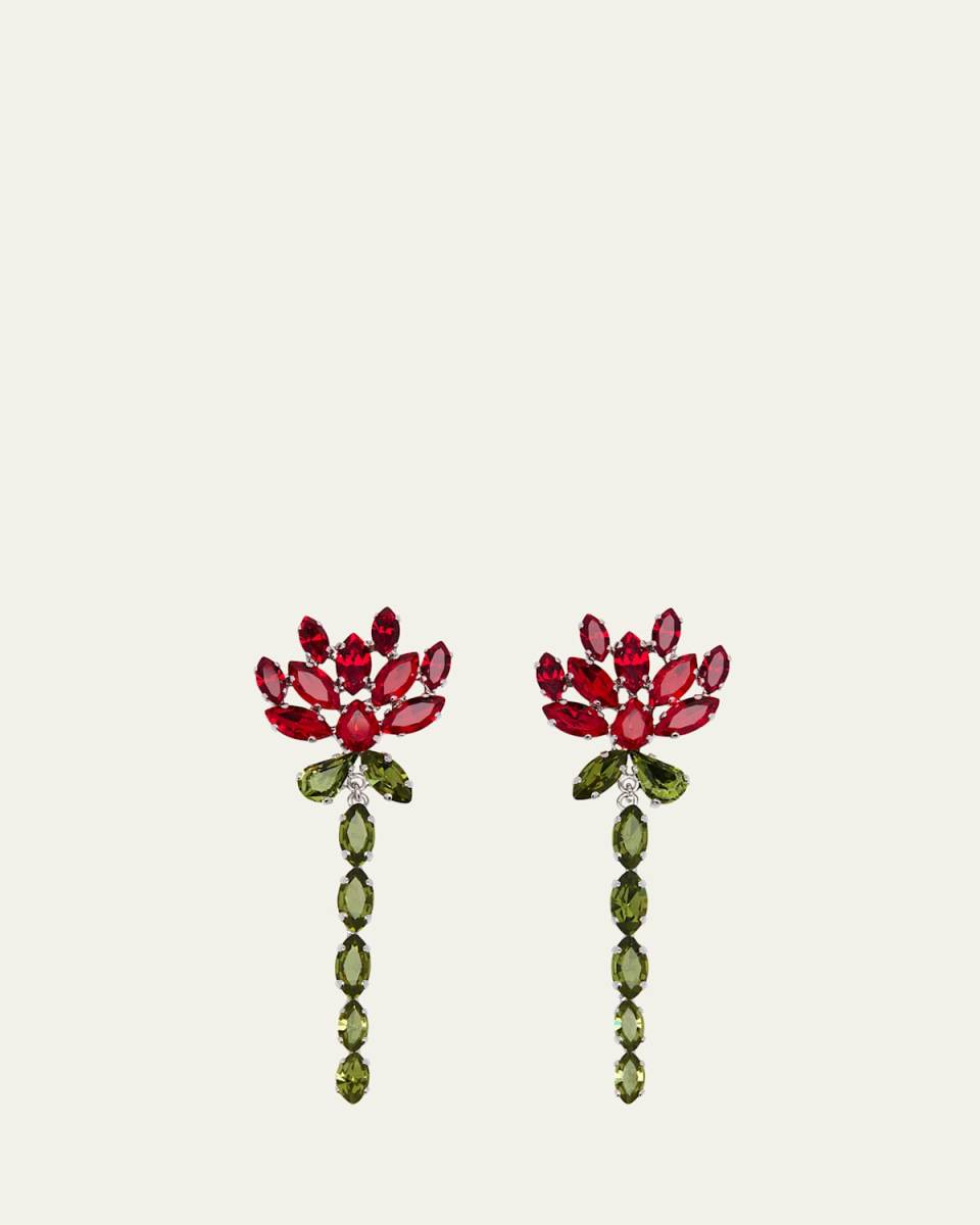 Crystal Carnation Drip Earrings